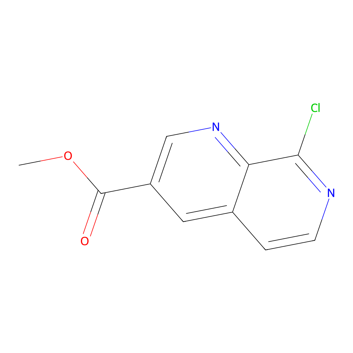 Methyl 8-chloro-1,7-naphthyridine-3-carboxylate molecular structure, CAS 1394003-92-9