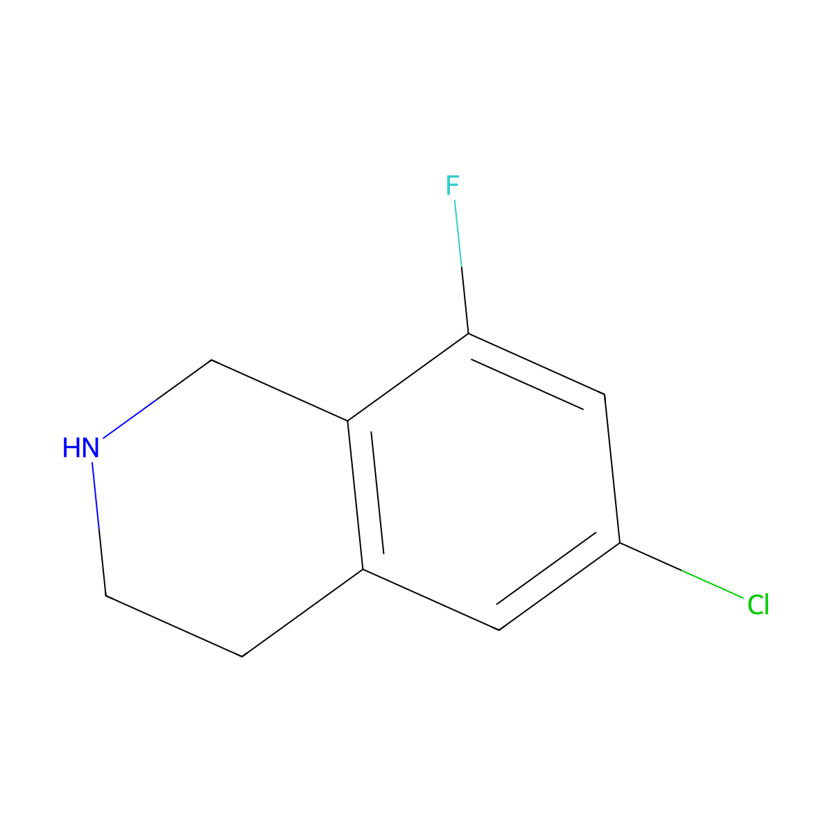 6-Chloro-8-fluoro-1,2,3,4-tetrahydroisoquinoline molecular structure, CAS 1394003-95-2