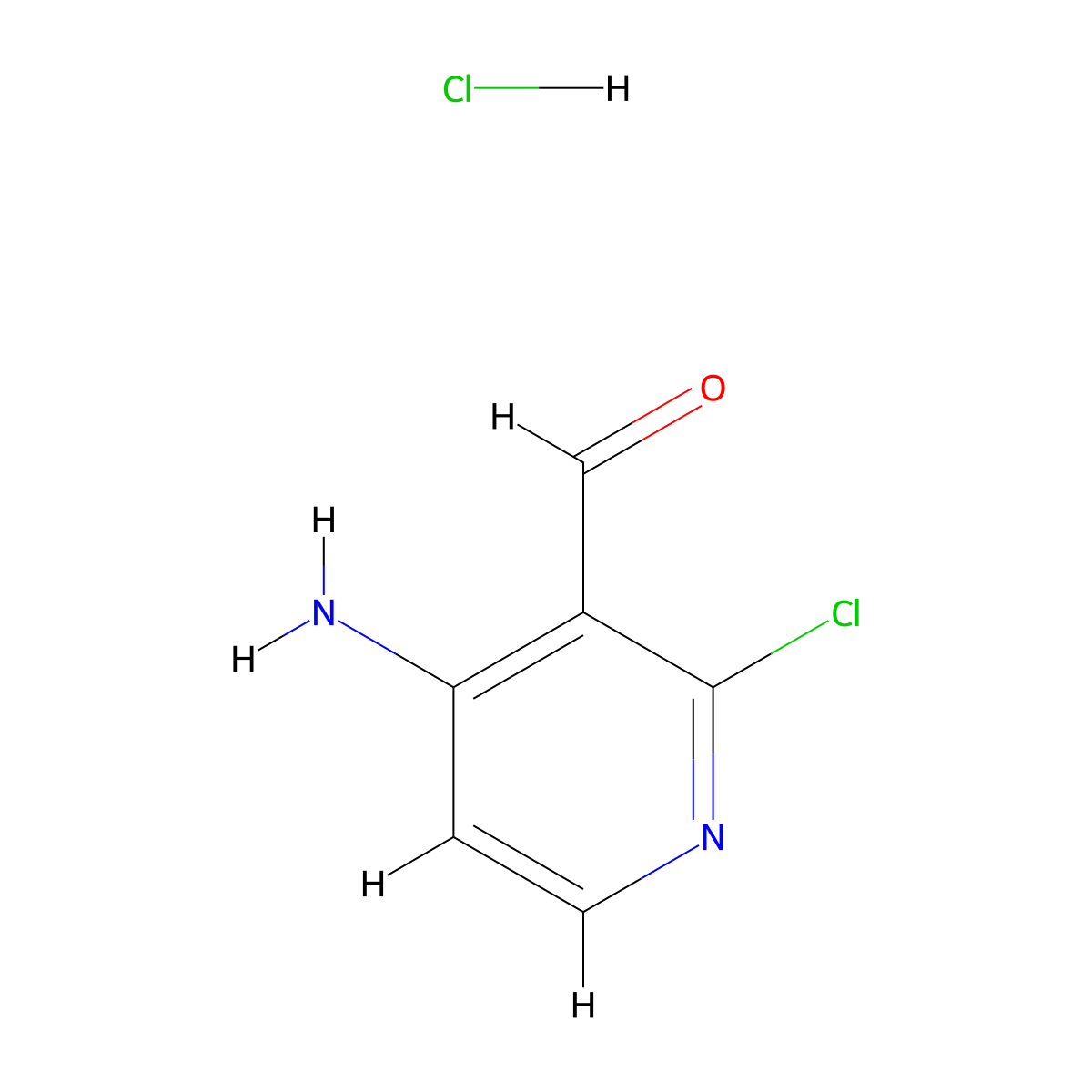 4-Amino-2-chloronicotinaldehyde hydrochloride molecular structure, CAS 1394003-99-6