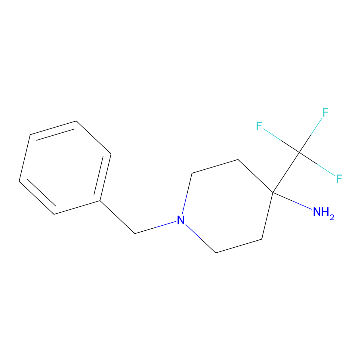 1-Benzyl-4-trifluoromethyl-piperidin-4-ylamine molecular structure, CAS 1394004-03-5