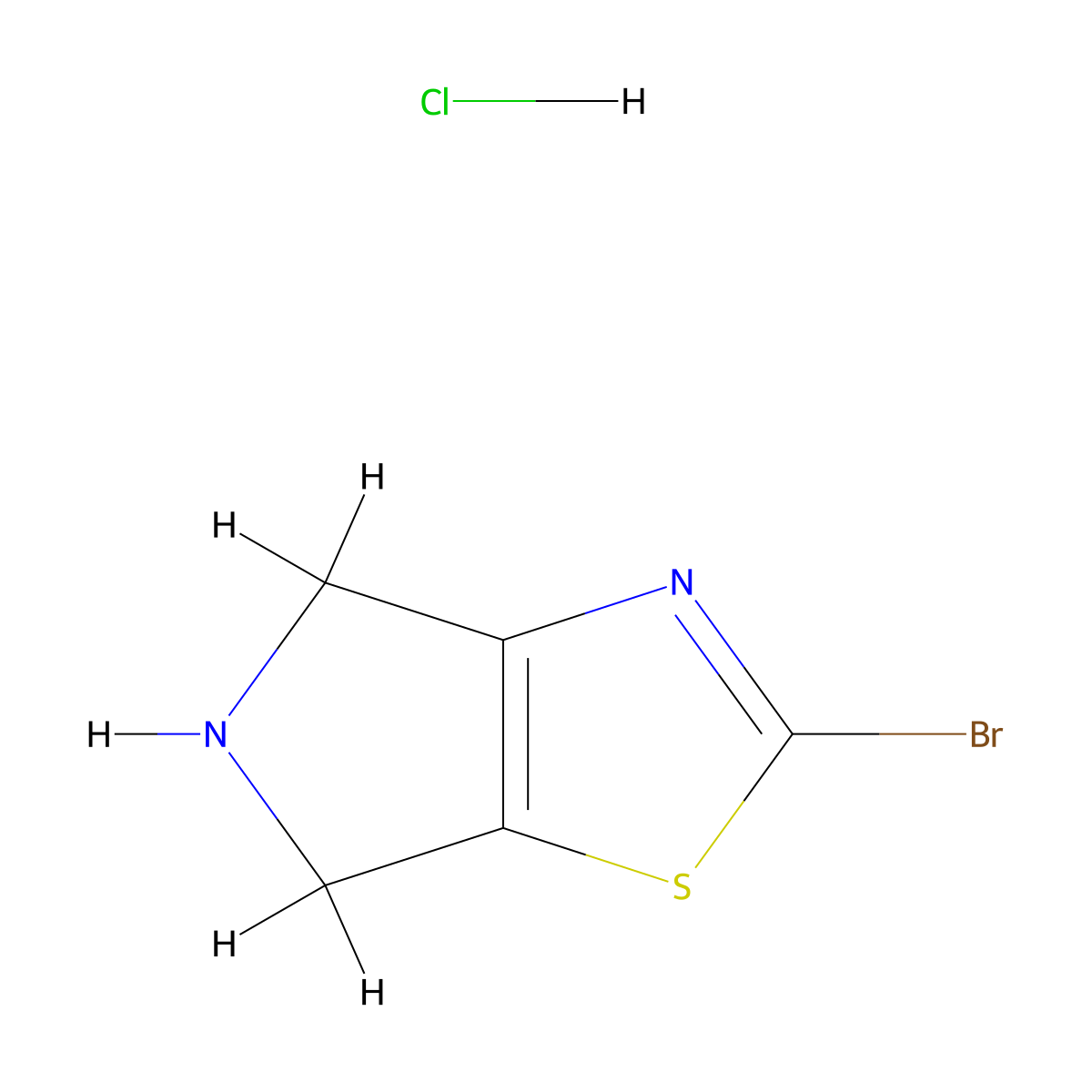 2-Bromo-5,6-dihydro-4H-pyrrolo[3,4-d]thiazole hydrochloride molecular structure, CAS 1394004-04-6