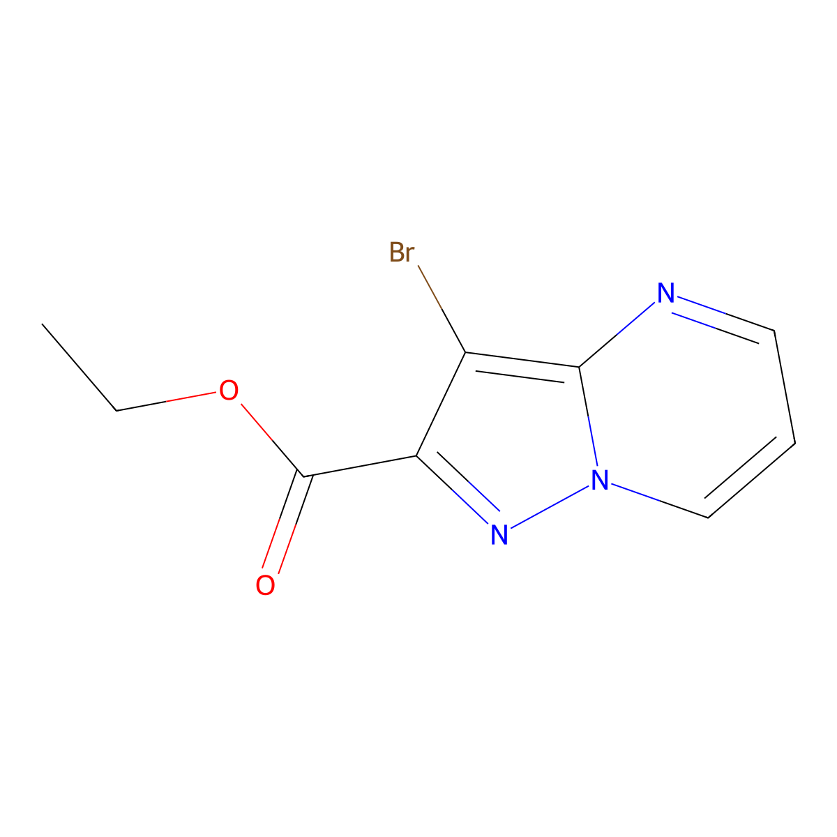 Ethyl 3-bromopyrazolo[1,5-A]pyrimidine-2-carboxylate molecular structure, CAS 1394004-05-7