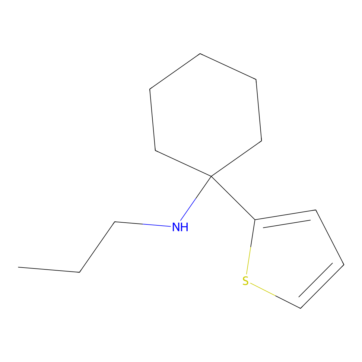 N-Propyl-1-(thiophen-2-yl)cyclohexan-1-amine molecular structure, CAS 139401-08-4