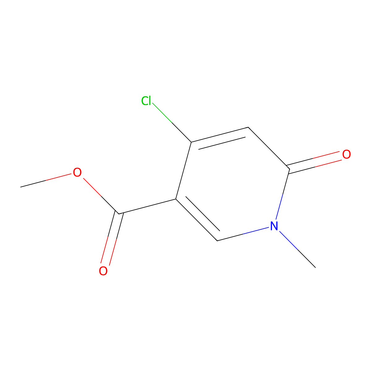 Methyl 4-chloro-1-methyl-6-oxo-1,6-dihydropyridine-3-carboxylate molecular structure, CAS 1394014-67-5