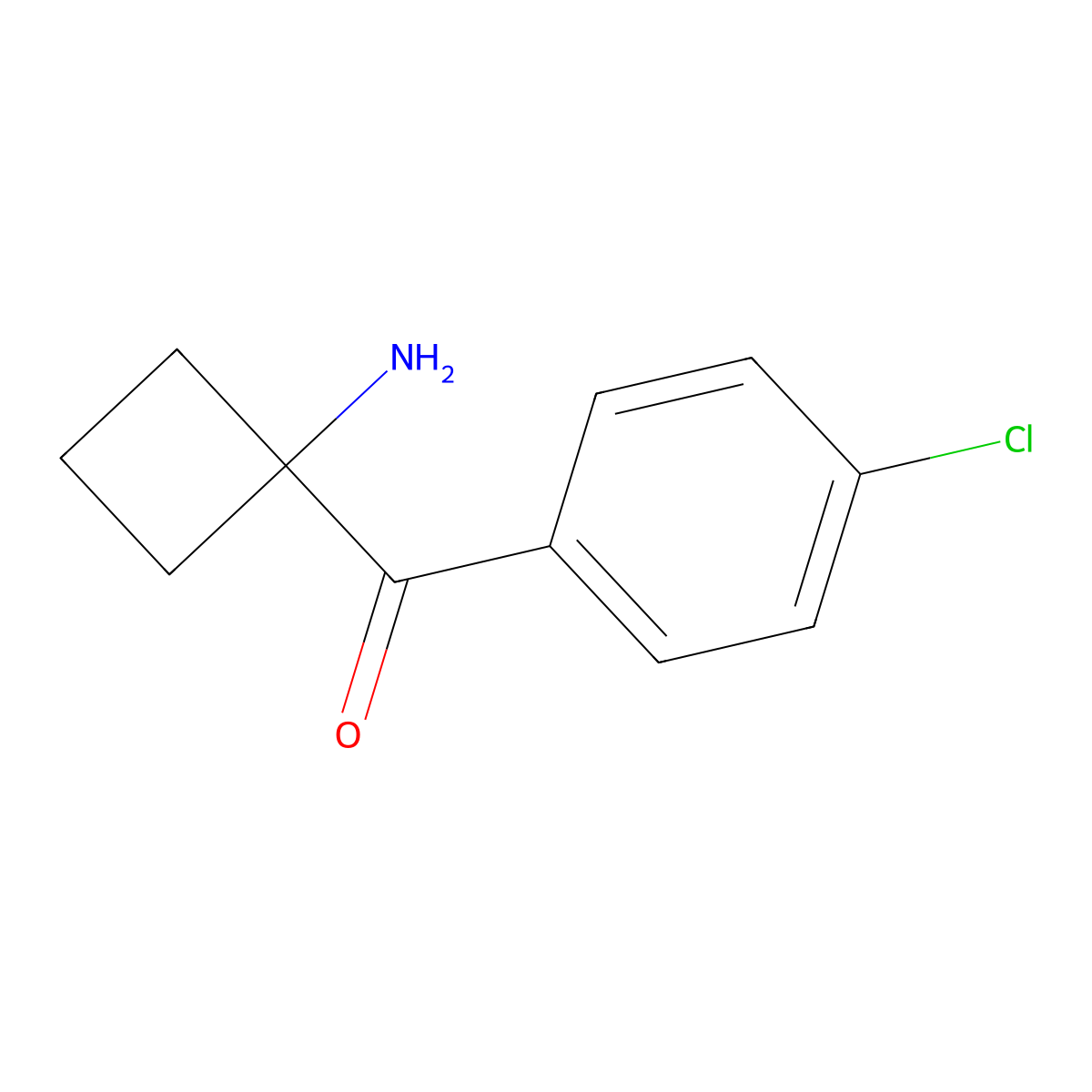 (1-Aminocyclobutyl)(4-chlorophenyl)methanone molecular structure, CAS 1394018-05-3