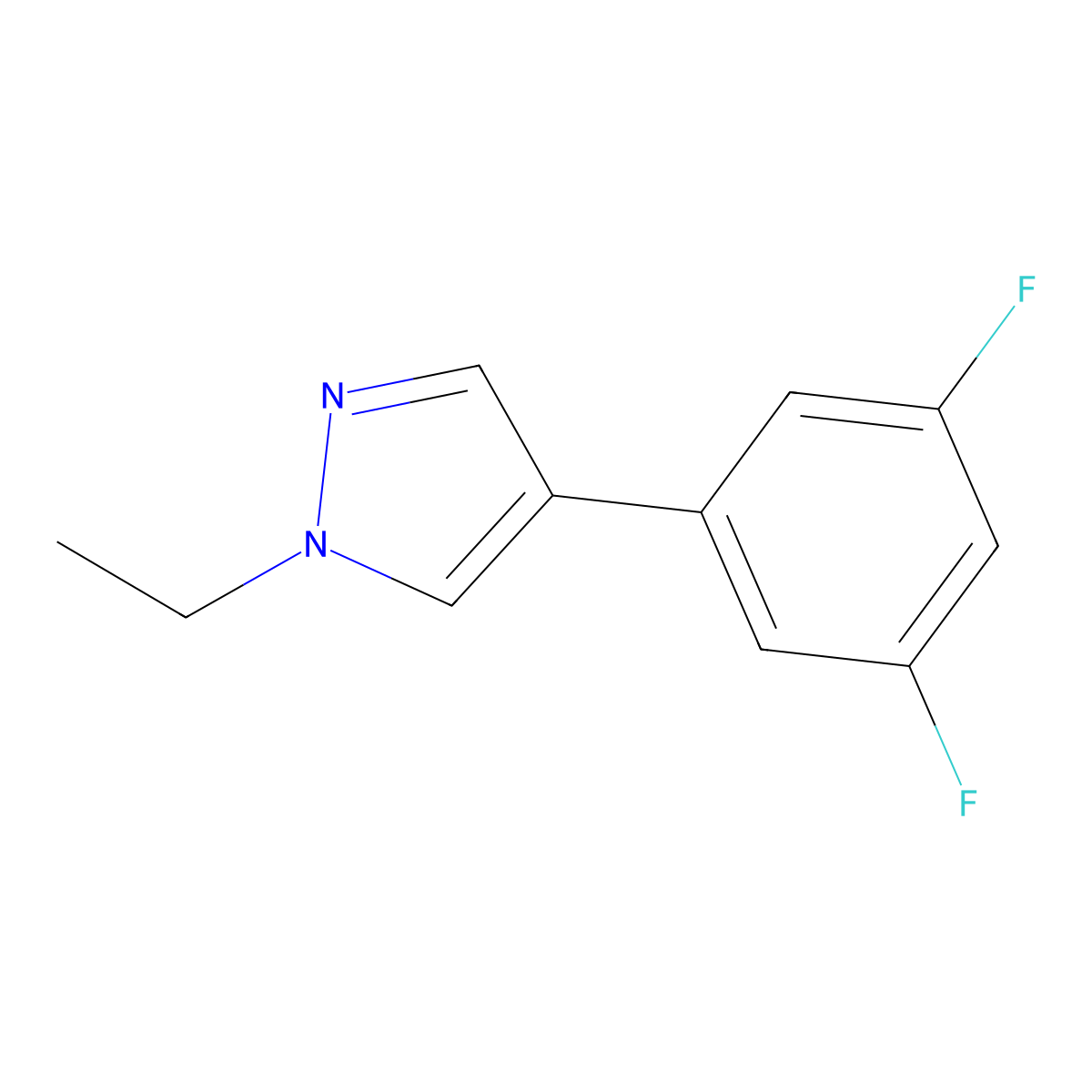 4-(3,5-Difluorophenyl)-1-ethyl-1H-pyrazole molecular structure, CAS 1394021-02-3