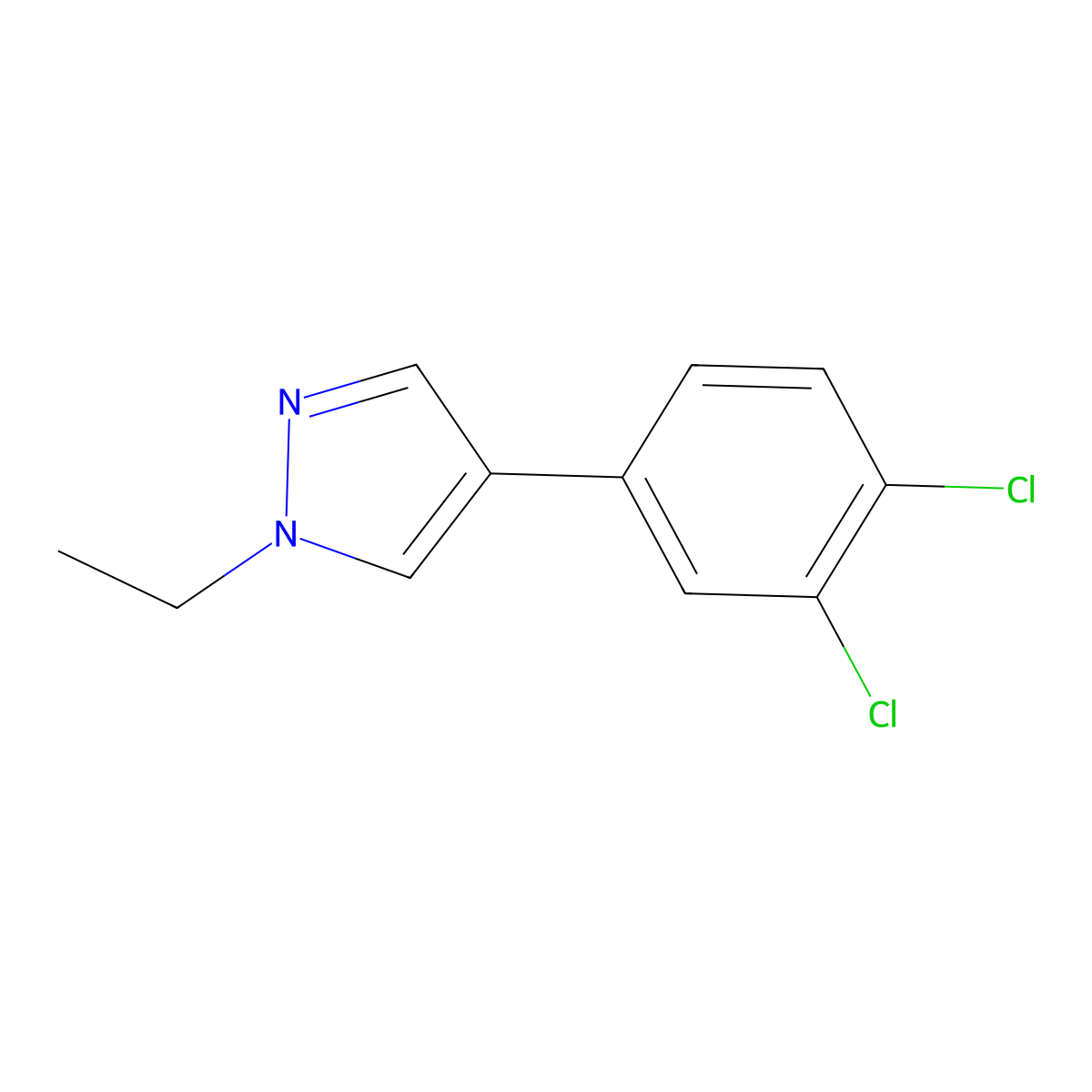 4-(3,4-Dichlorophenyl)-1-ethyl-1H-pyrazole molecular structure, CAS 1394021-05-6