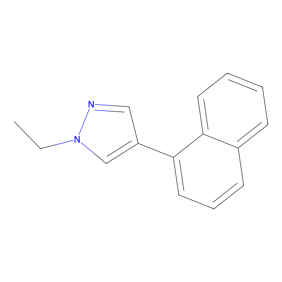 1-Ethyl-4-(naphthalen-1-yl)-1H-pyrazole molecular structure, CAS 1394021-08-9