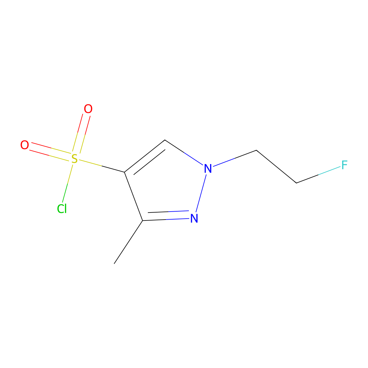 1-(2-Fluoroethyl)-3-methyl-1H-pyrazole-4-sulfonyl chloride molecular structure, CAS 1394021-33-0