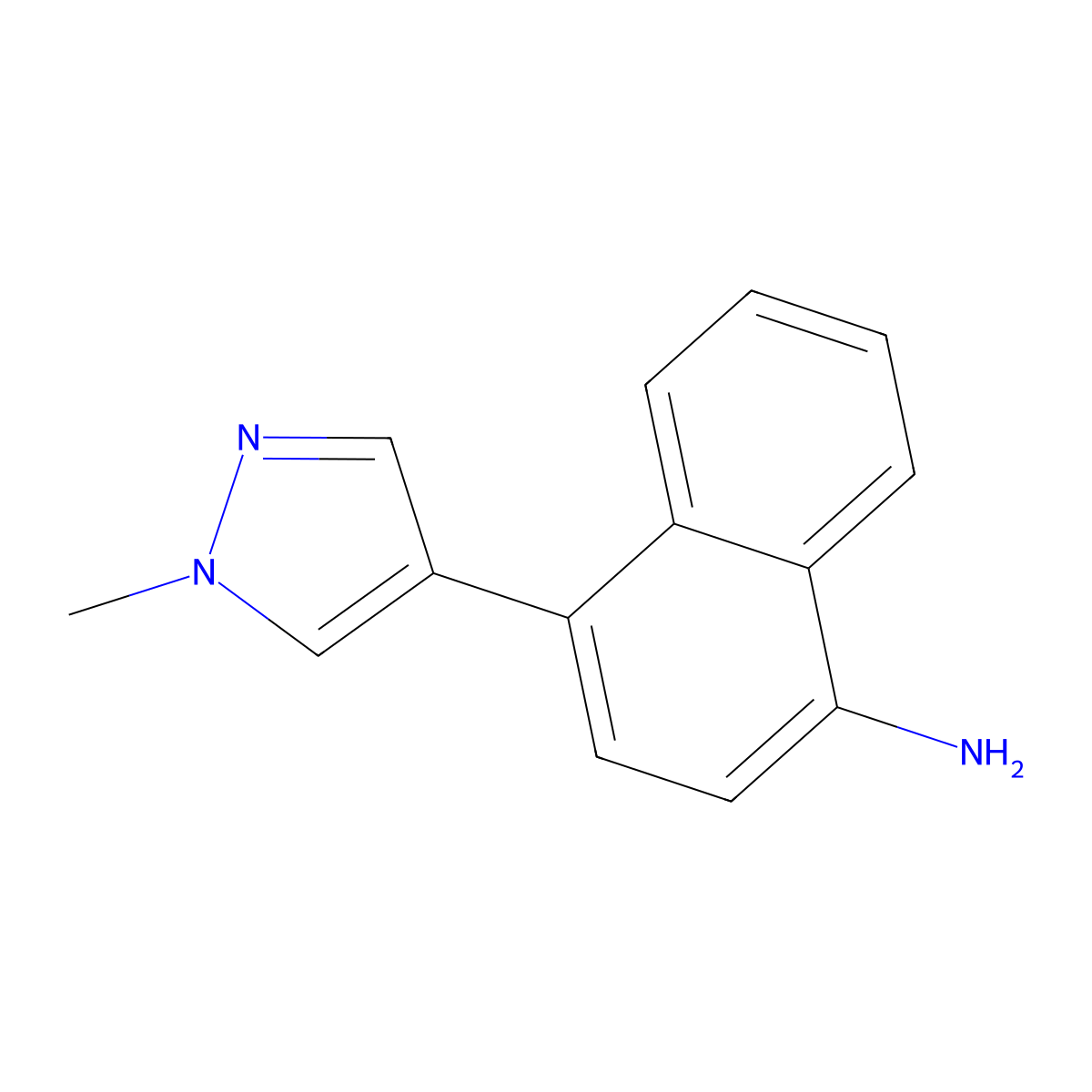 4-(1-Methyl-1H-pyrazol-4-yl)naphthalen-1-amine molecular structure, CAS 1394021-41-0