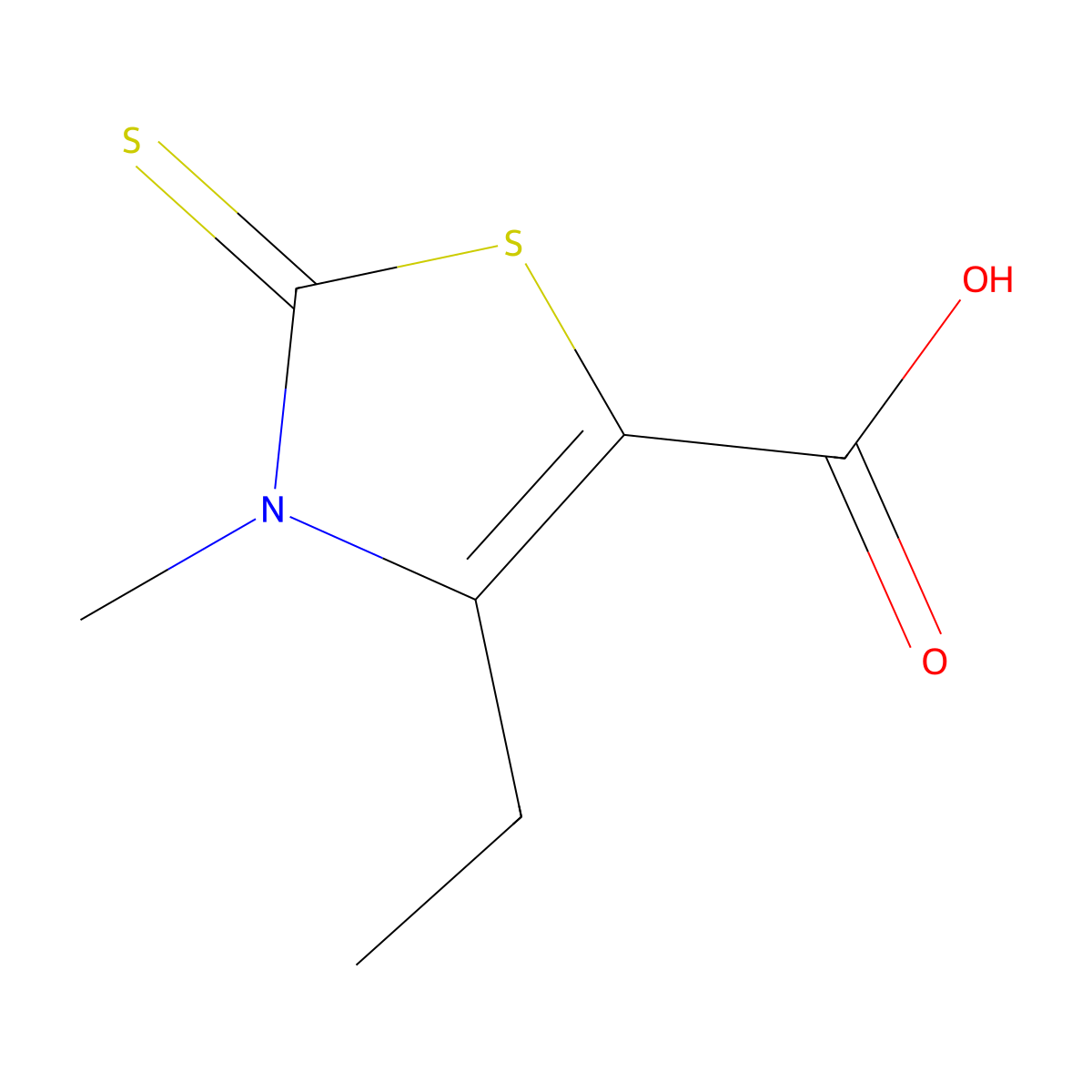 4-Ethyl-3-methyl-2-thioxo-2,3-dihydrothiazole-5-carboxylic acid molecular structure, CAS 1394021-46-5