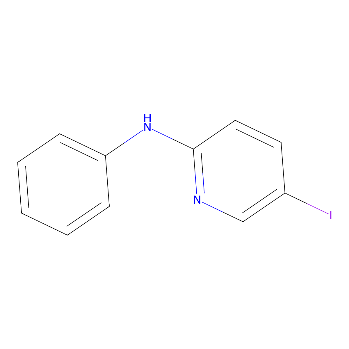 5-iodo-N-phenylpyridin-2-amine molecular structure, CAS 1394021-59-0