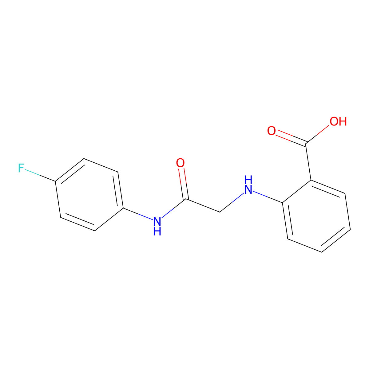 2-[[2-[(4-Fluorophenyl)amino]-2-oxoethyl]amino]-benzoic acid molecular structure, CAS 1394021-66-9