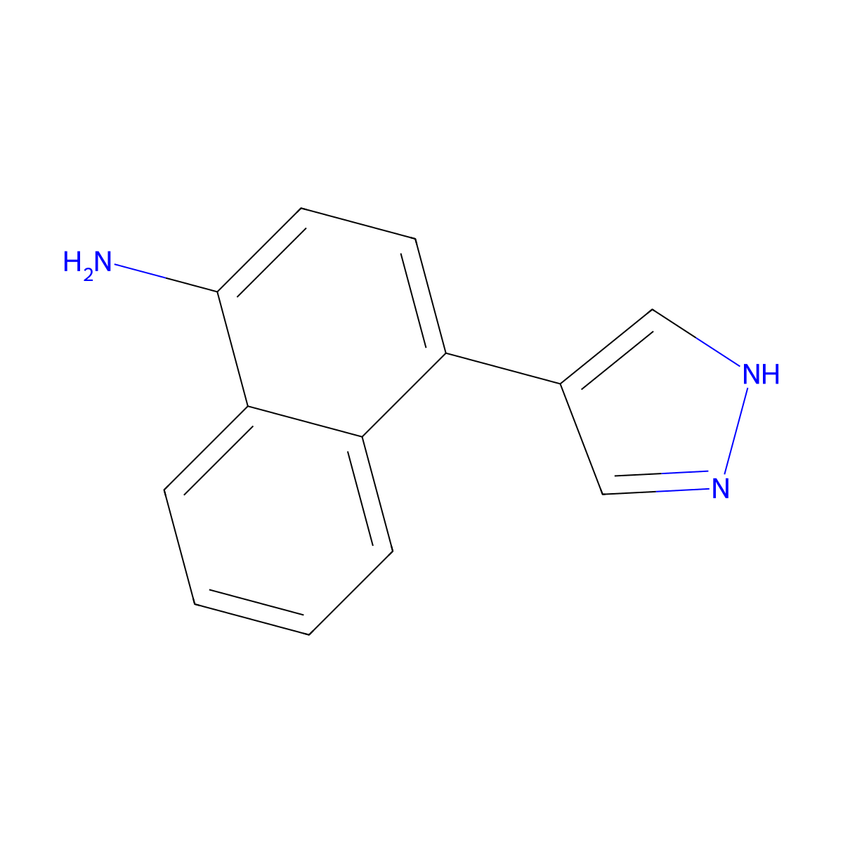4-(1H-Pyrazol-4-yl)naphthalen-1-amine molecular structure, CAS 1394021-72-7