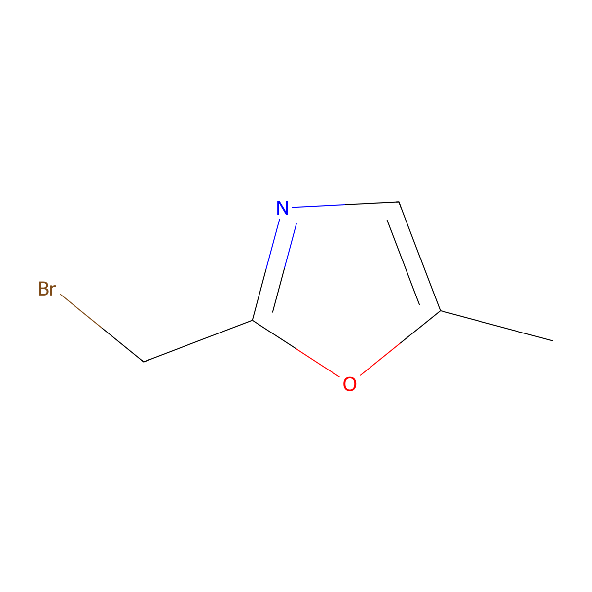 2-(Bromomethyl)-5-methyl-1,3-oxazole molecular structure, CAS 1394021-83-0