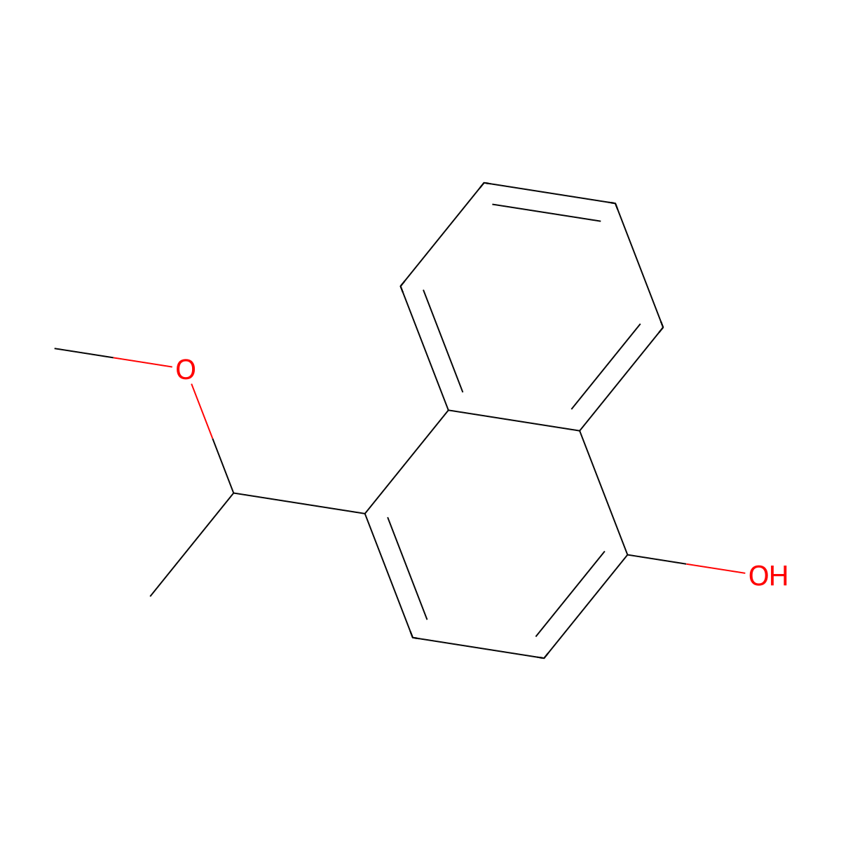 4-(1-Methoxyethyl)naphthalen-1-ol molecular structure, CAS 1394022-21-9