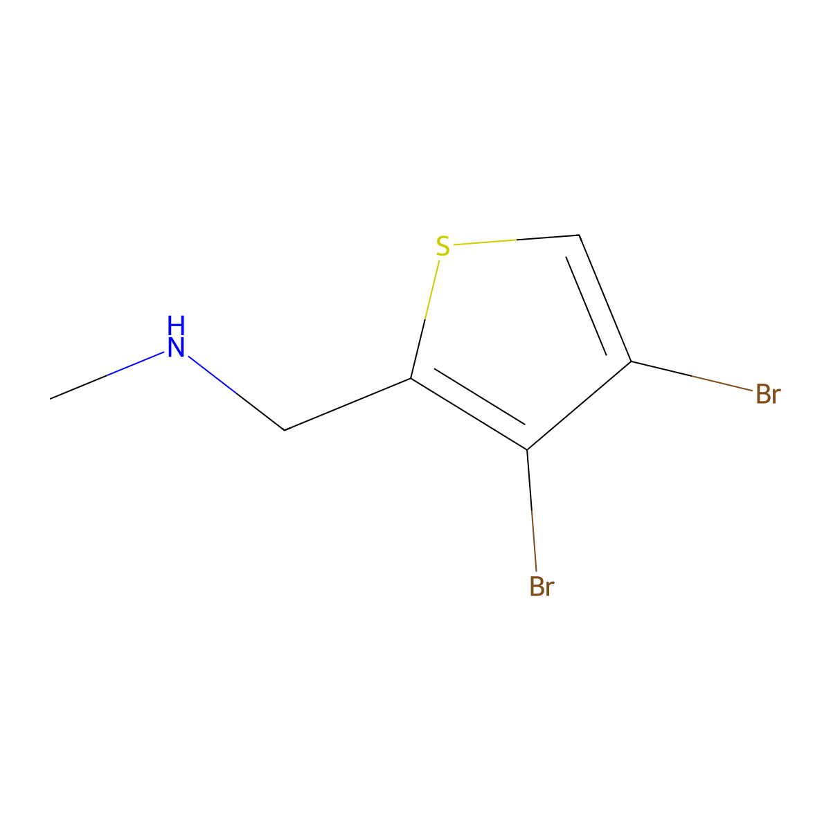 1-(3,4-Dibromothiophen-2-yl)-N-methylmethanamine molecular structure, CAS 1394022-22-0