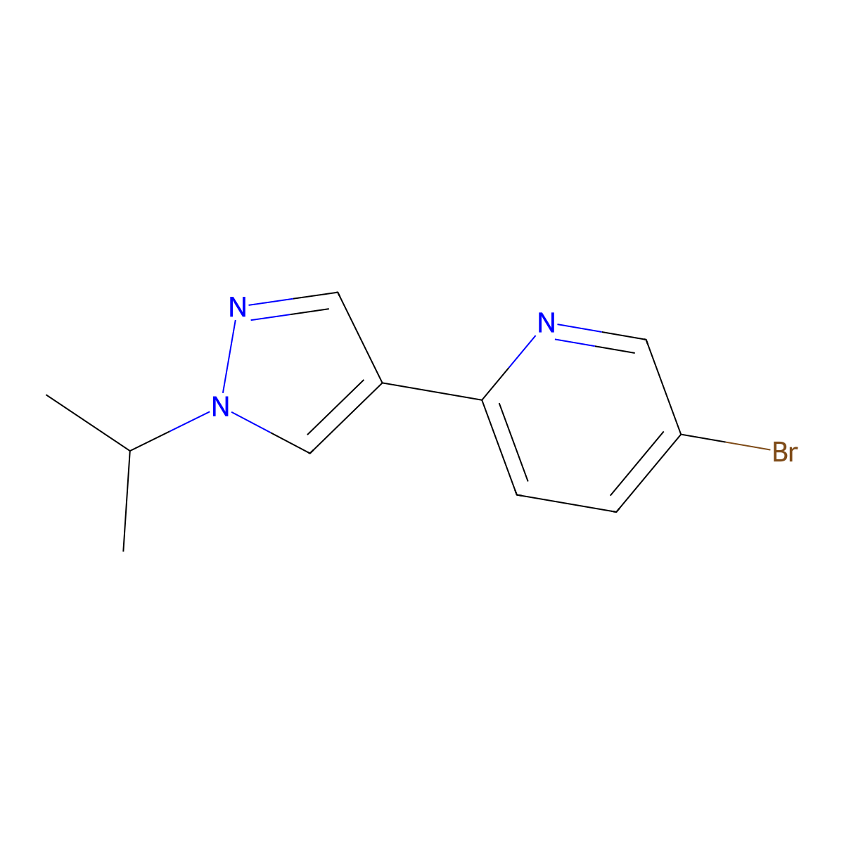 5-Bromo-2-(1-isopropyl-1H-pyrazol-4-yl)pyridine molecular structure, CAS 1394022-29-7