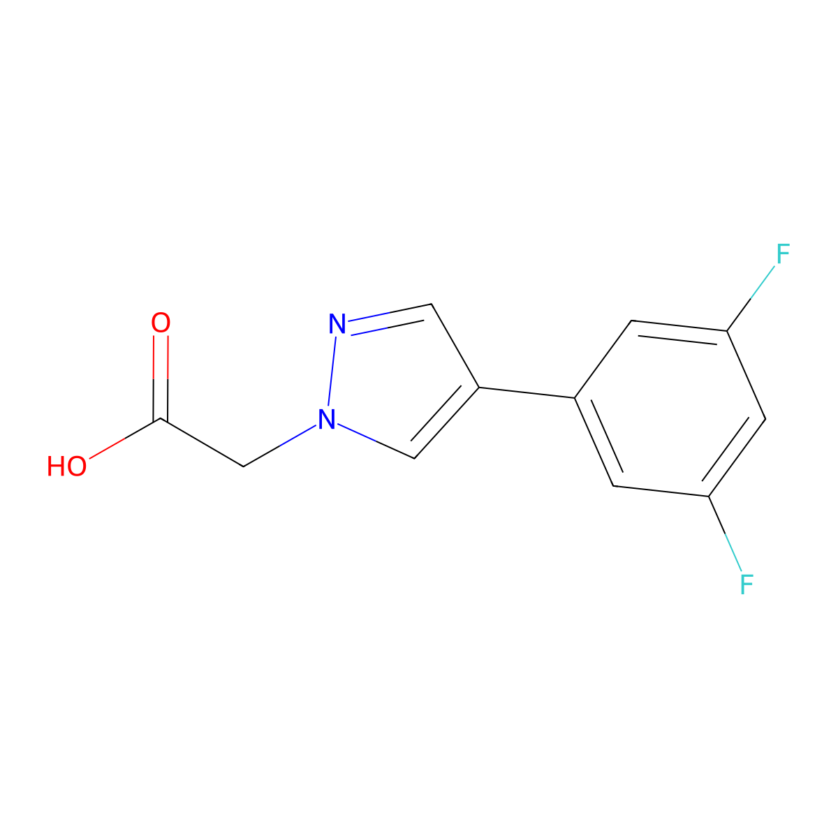 2-(4-(3,5-Difluorophenyl)-1H-pyrazol-1-yl)acetic acid molecular structure, CAS 1394022-37-7