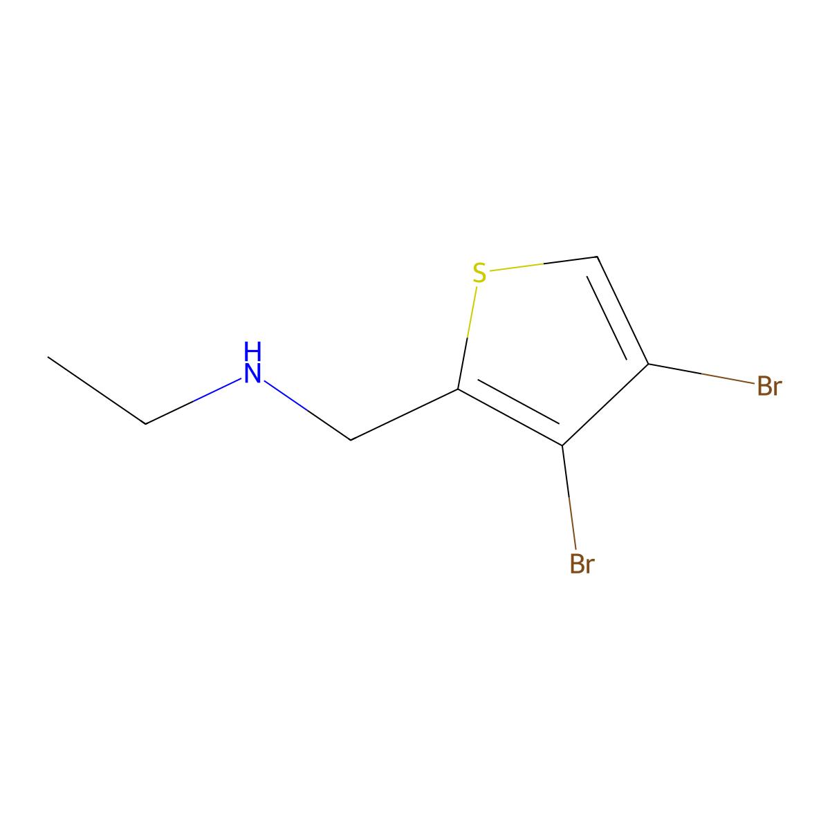 N-((3,4-Dibromothiophen-2-yl)methyl)ethanamine molecular structure, CAS 1394022-40-2