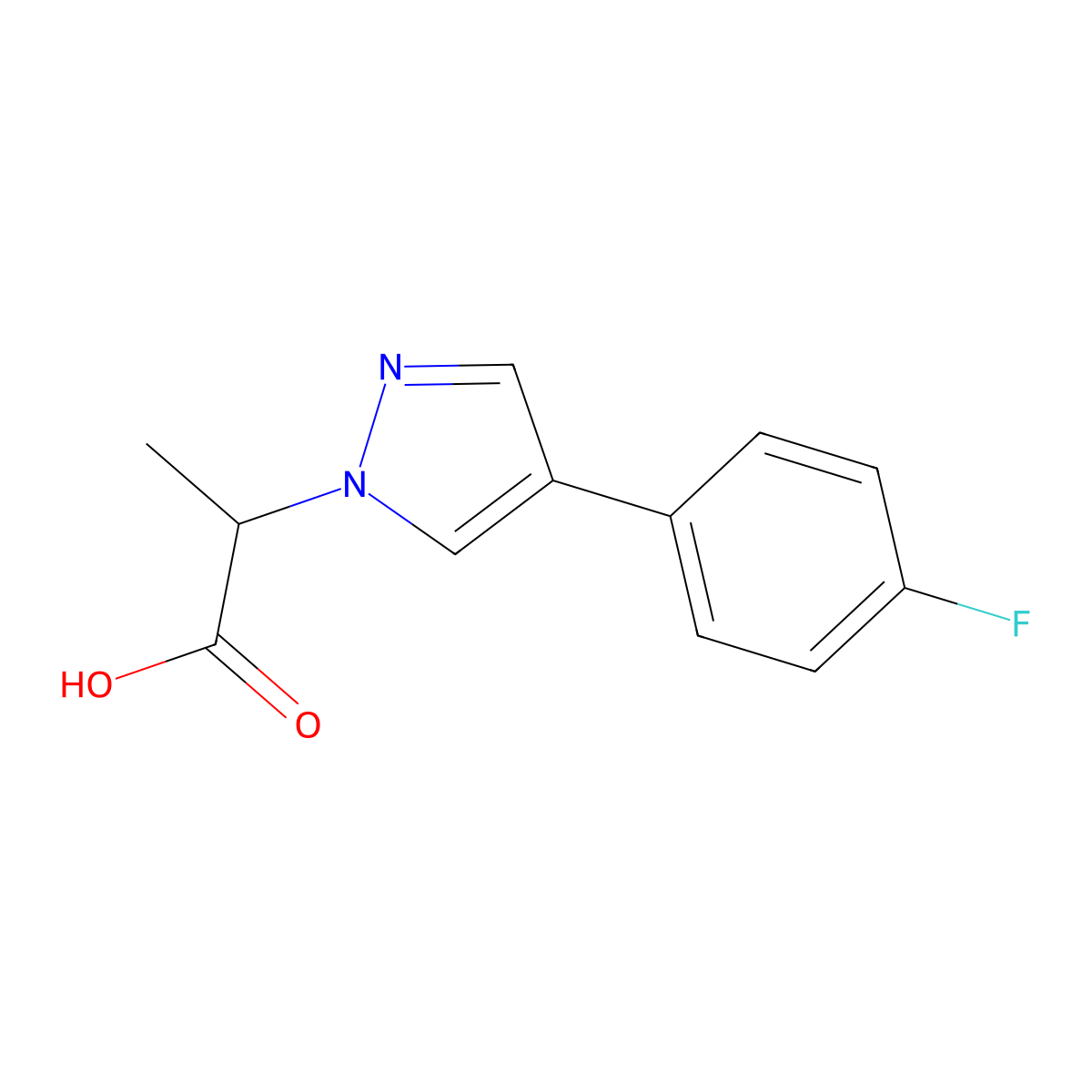 2-(4-(4-Fluorophenyl)-1H-pyrazol-1-yl)propanoic acid molecular structure, CAS 1394022-53-7