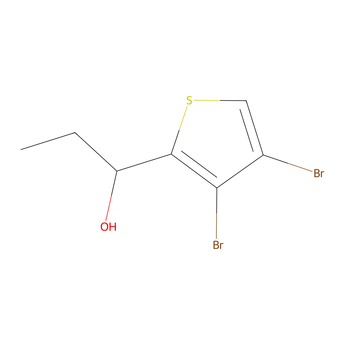 3,4-Dibromo-|A-ethyl-2-thiophenemethanol molecular structure, CAS 1394022-61-7
