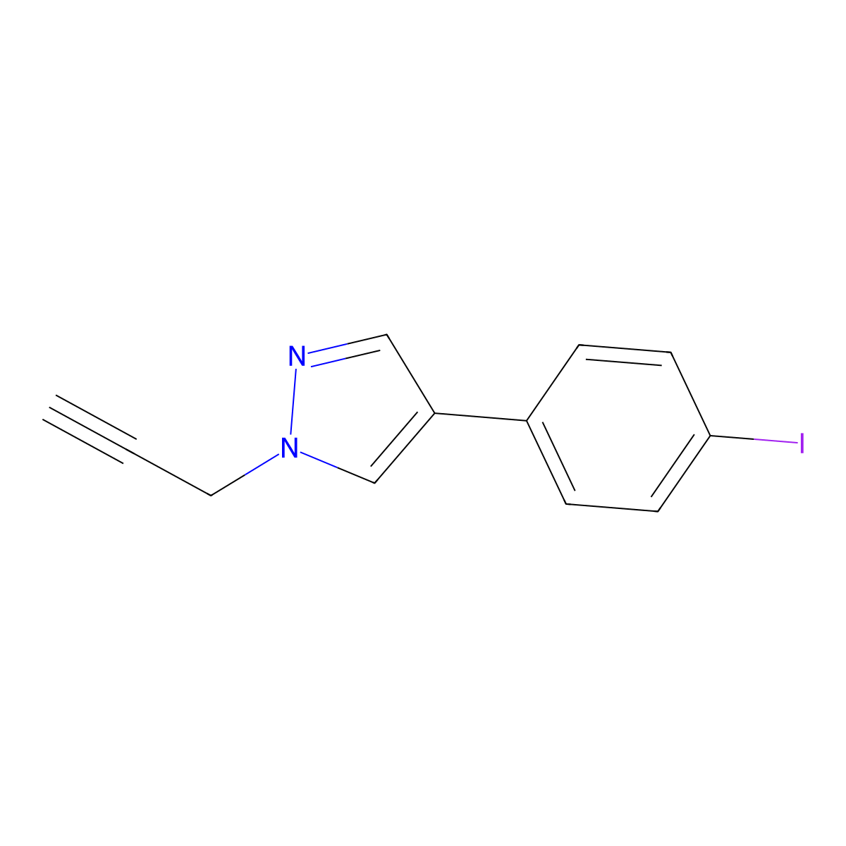 4-(4-Iodophenyl)-1-(prop-2-yn-1-yl)-1H-pyrazole molecular structure, CAS 1394022-69-5