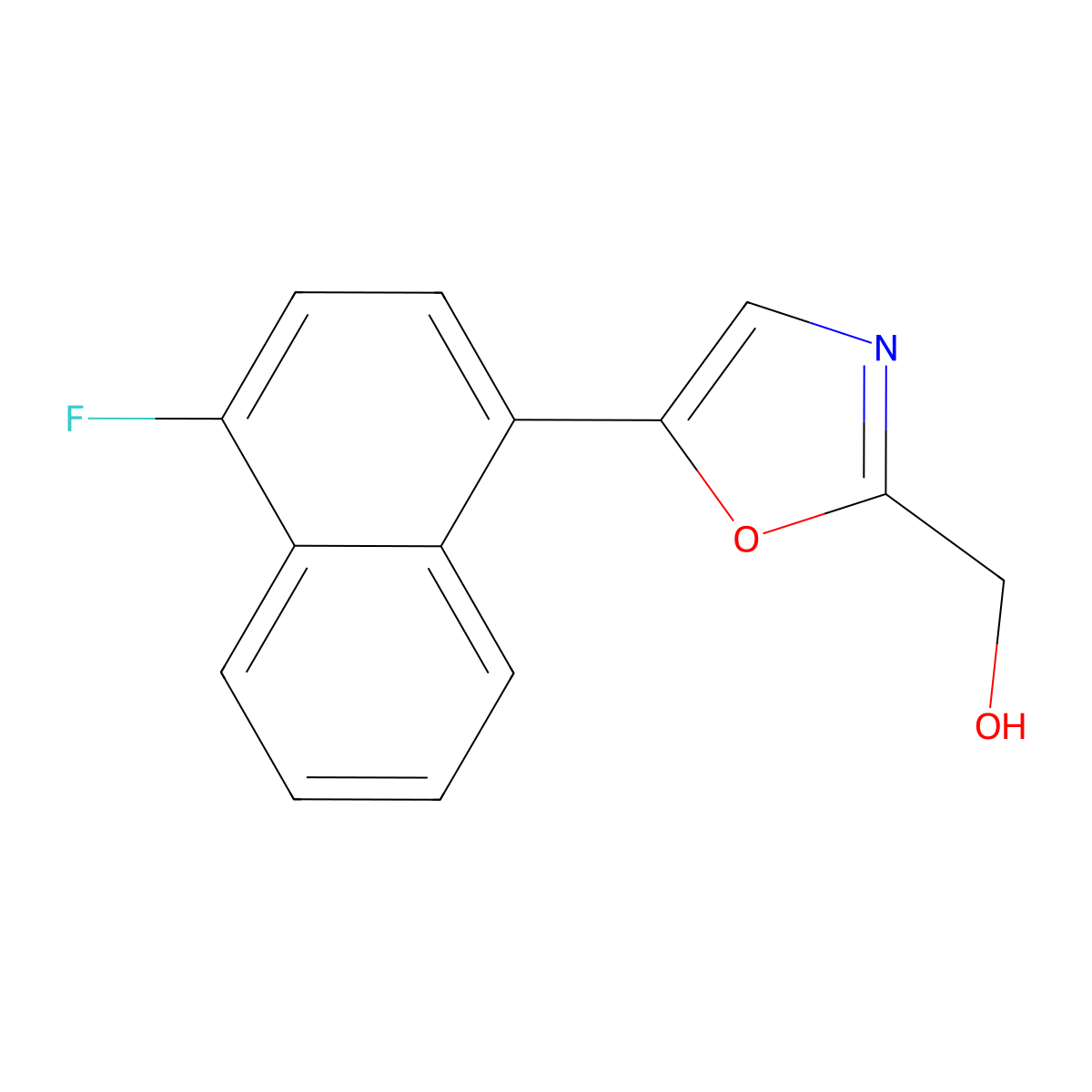 (5-(4-Fluoronaphthalen-1-yl)oxazol-2-yl)methanol molecular structure, CAS 1394022-94-6
