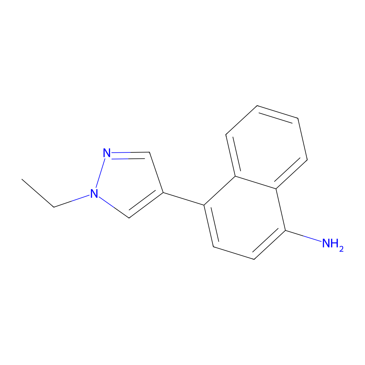 4-(1-Ethyl-1H-pyrazol-4-yl)naphthalen-1-amine molecular structure, CAS 1394023-22-3