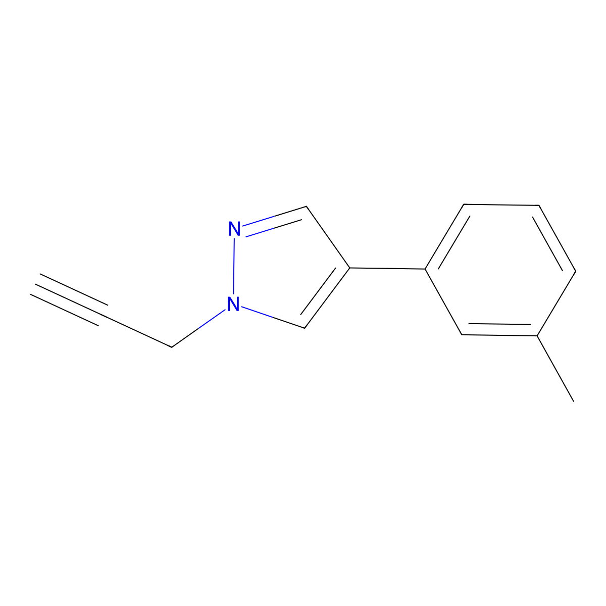1-(Prop-2-yn-1-yl)-4-(m-tolyl)-1H-pyrazole molecular structure, CAS 1394023-35-8