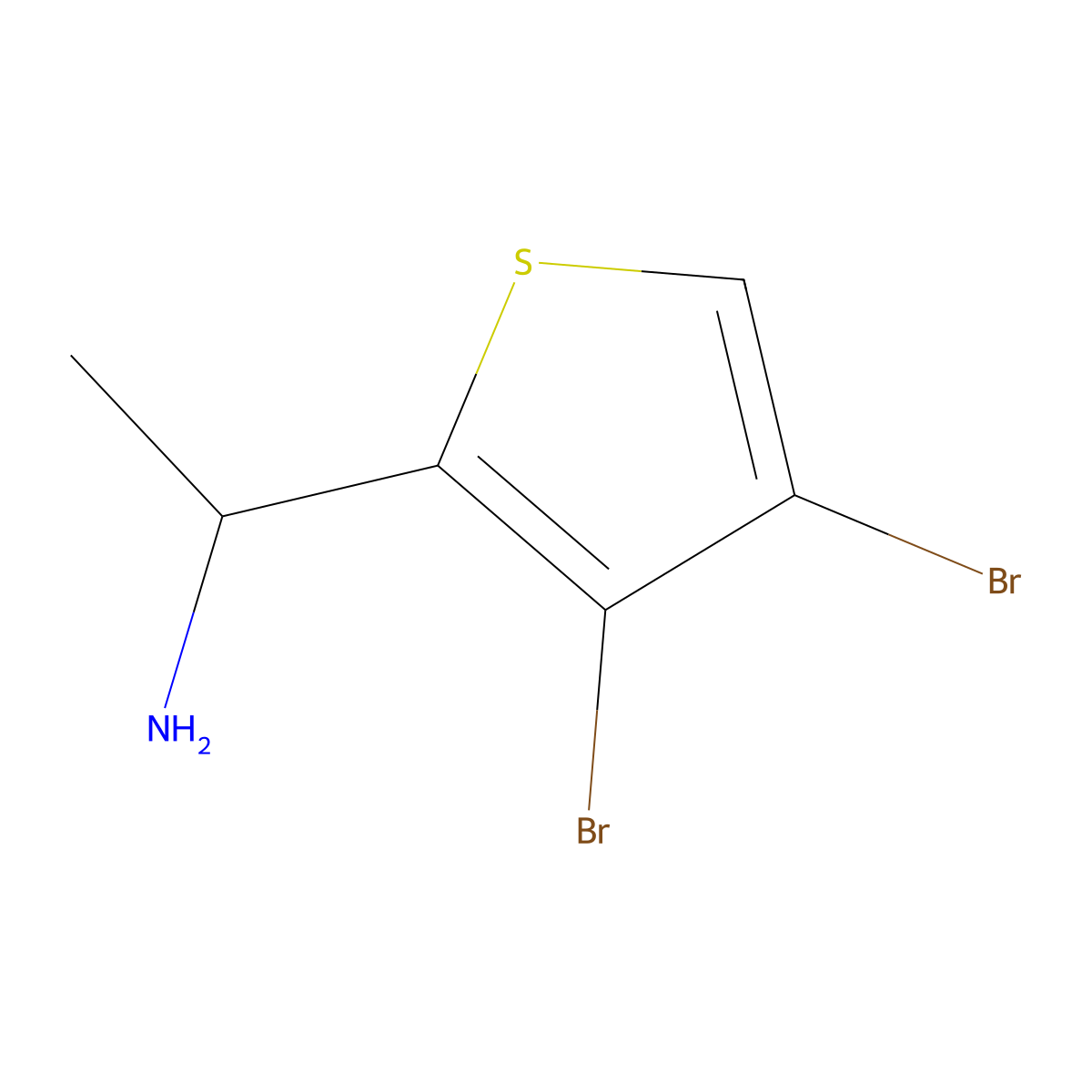 1-(3,4-Dibromothiophen-2-yl)ethanamine molecular structure, CAS 1394023-36-9