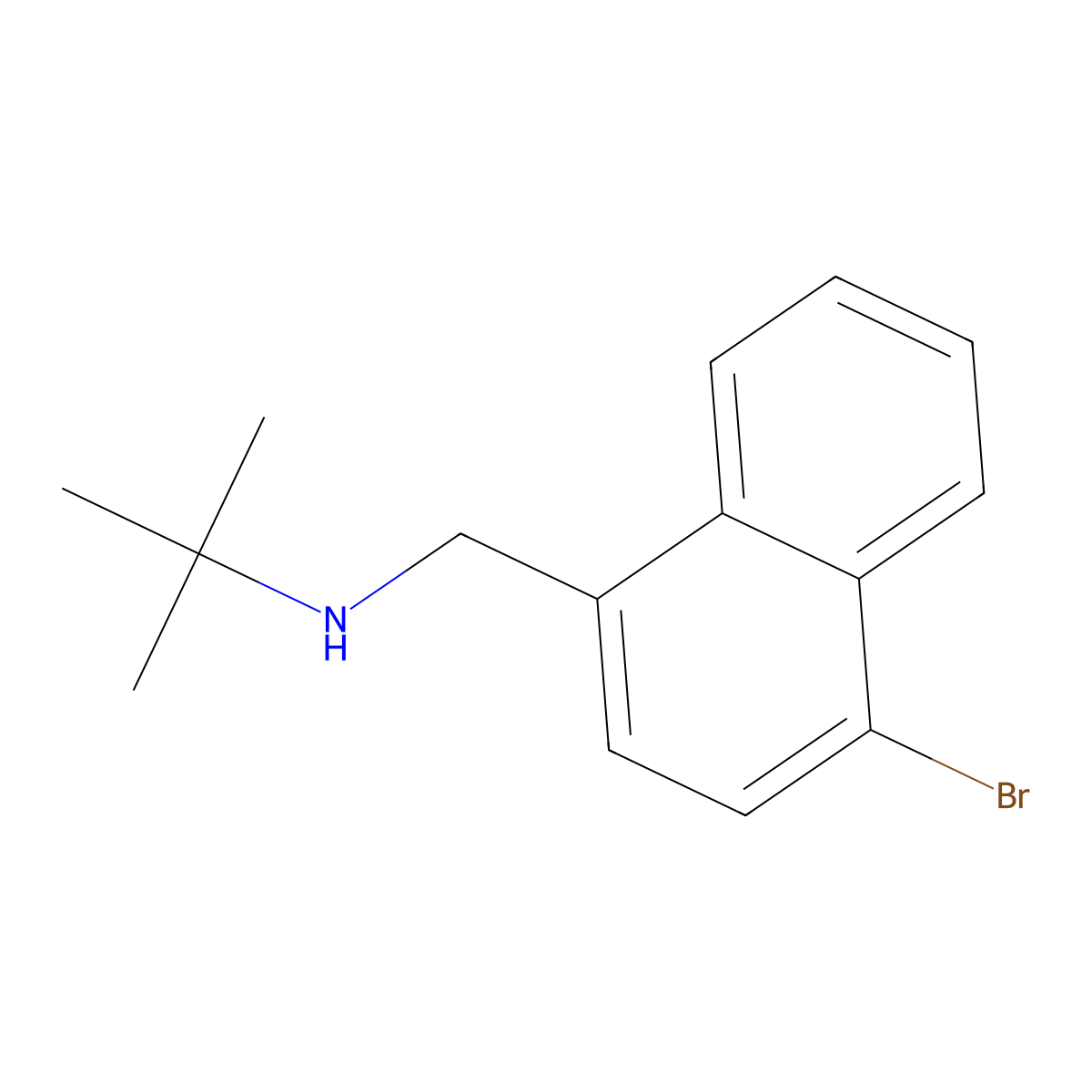 N-((4-Bromonaphthalen-1-yl)methyl)-2-methylpropan-2-amine molecular structure, CAS 1394023-46-1