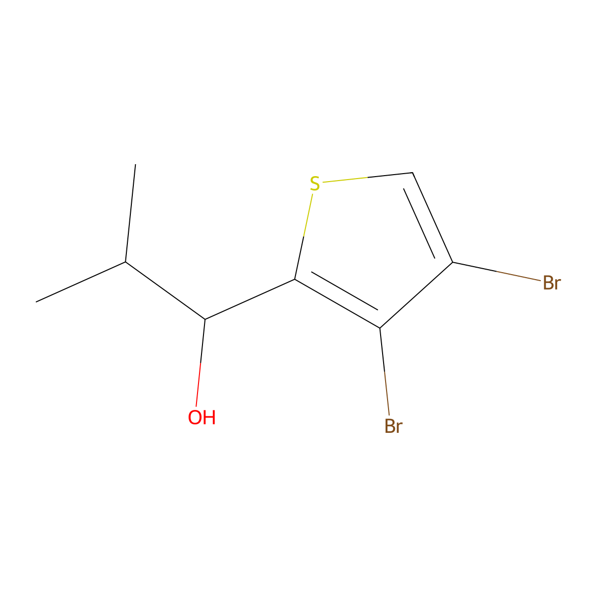 1-(3,4-Dibromothiophen-2-yl)-2-methylpropan-1-ol molecular structure, CAS 1394023-70-1