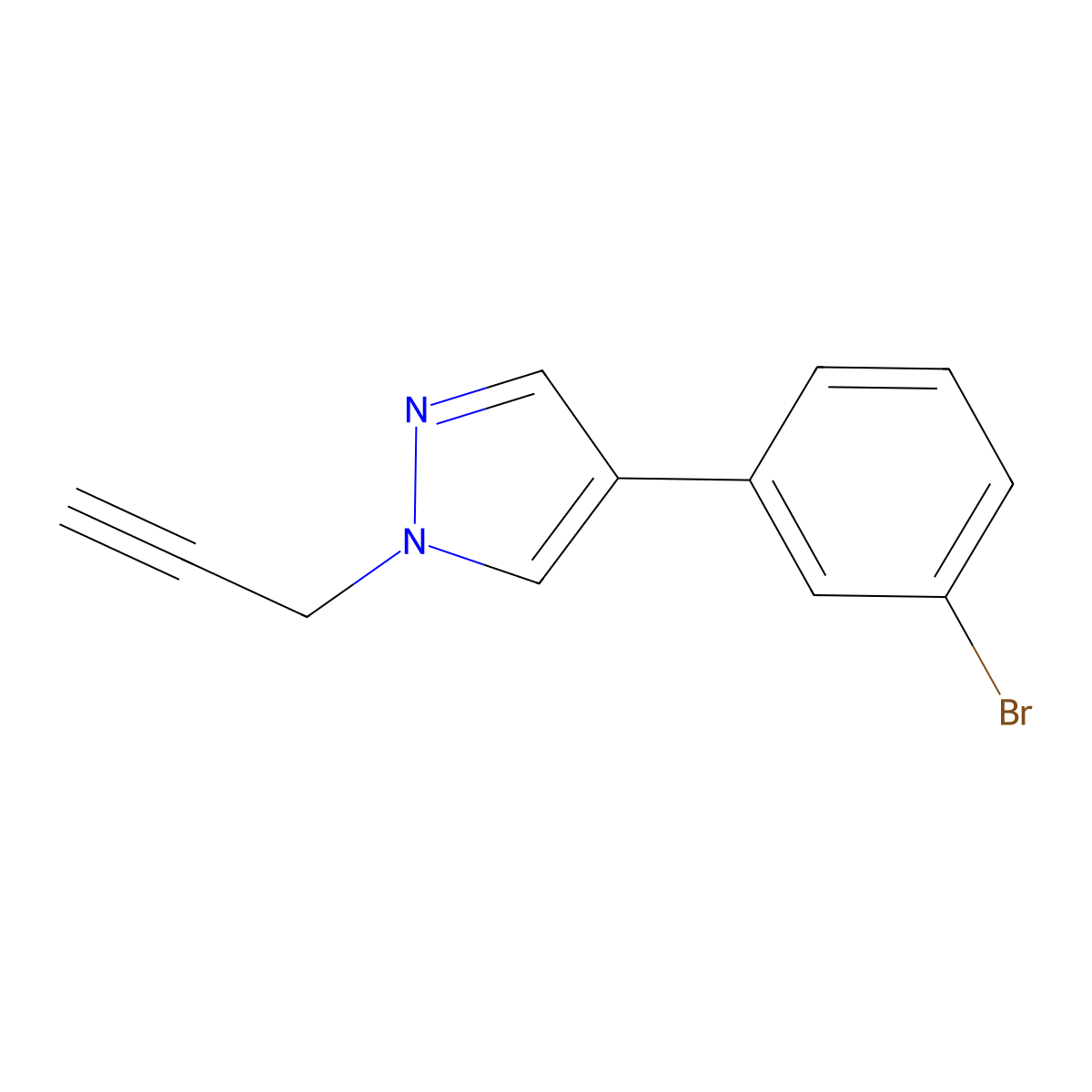 4-(3-Bromophenyl)-1-(prop-2-yn-1-yl)-1H-pyrazole molecular structure, CAS 1394023-71-2