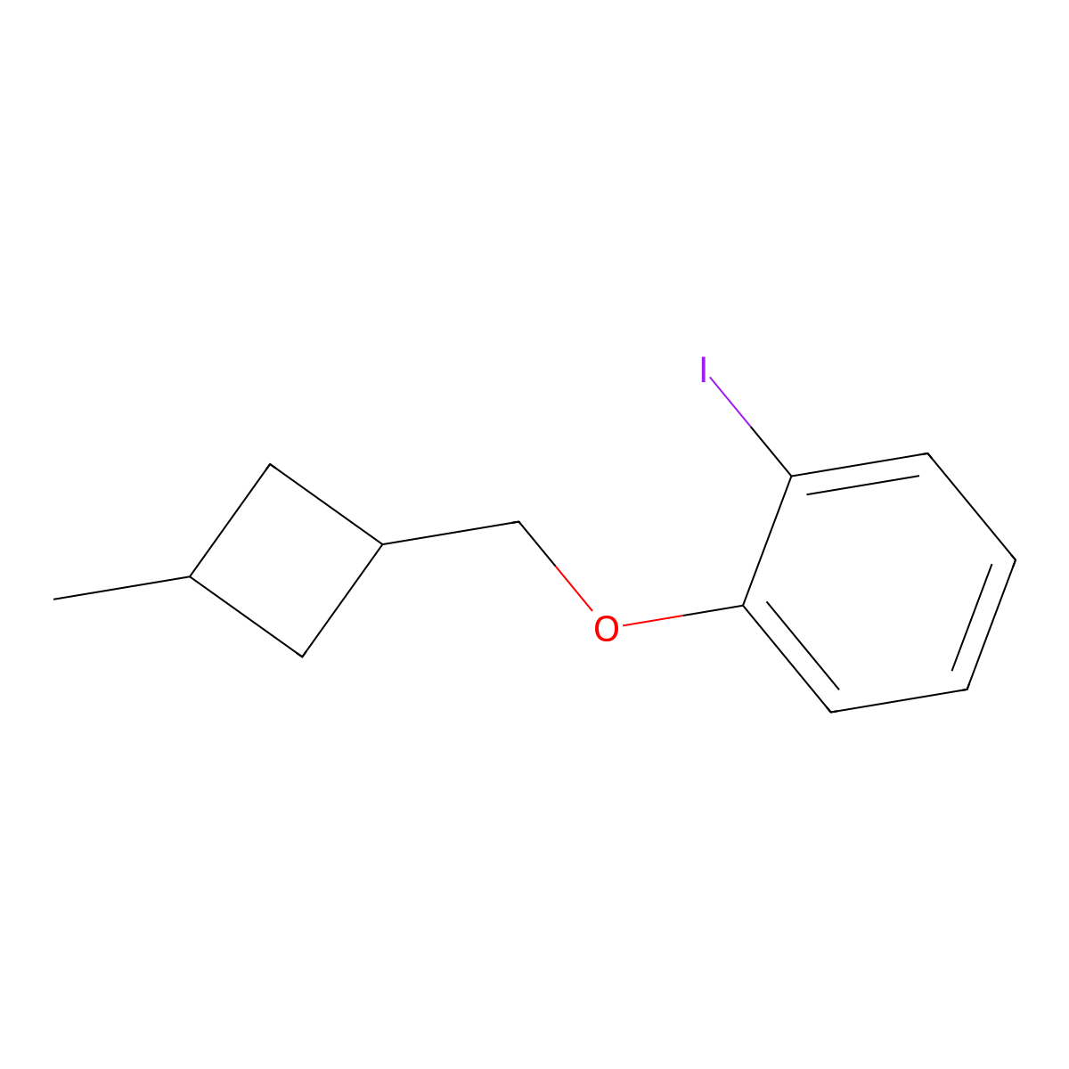 1-Iodo-2-((3-methylcyclobutyl)methoxy)benzene molecular structure, CAS 1394023-74-5