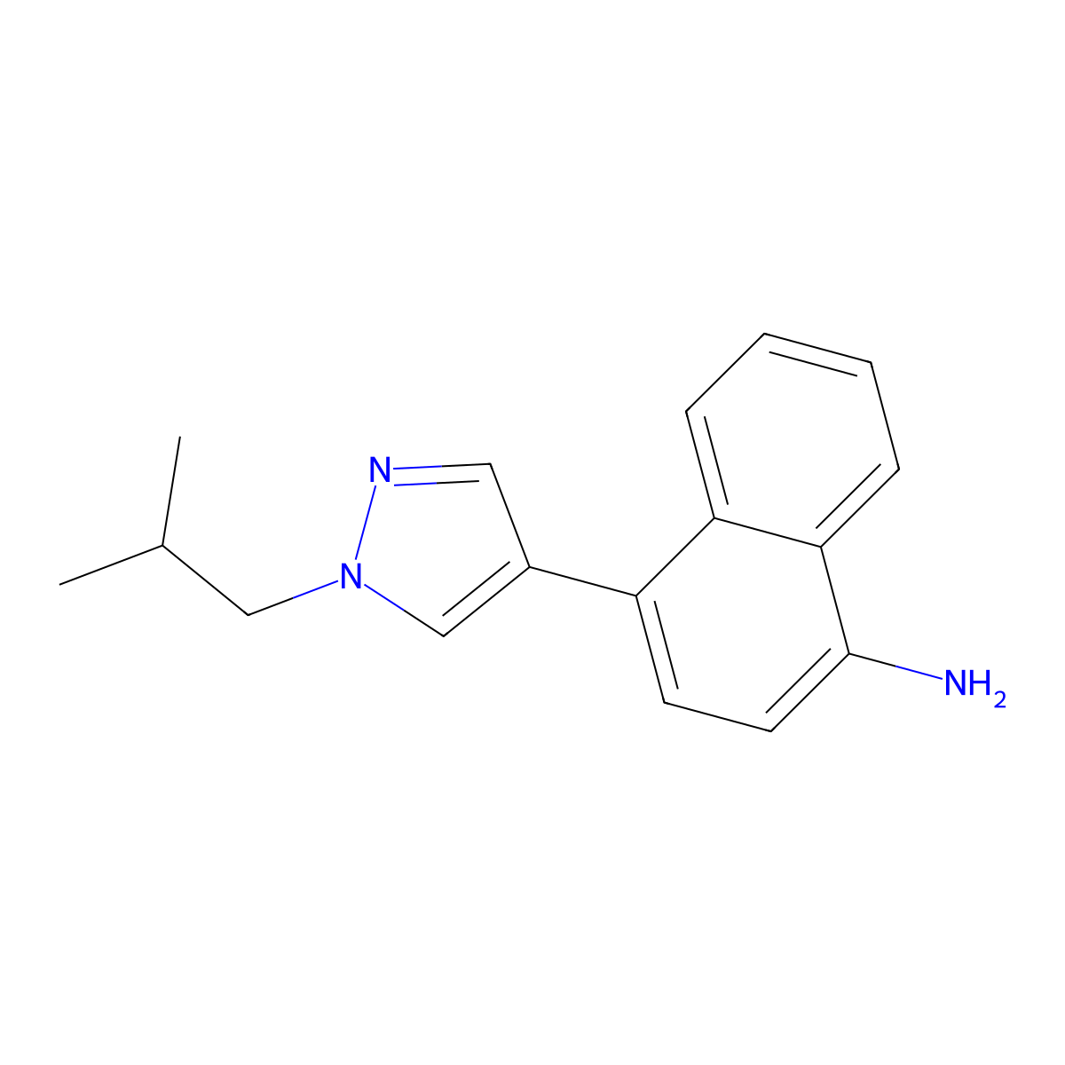 4-(1-Isobutyl-1H-pyrazol-4-yl)naphthalen-1-amine molecular structure, CAS 1394023-82-5