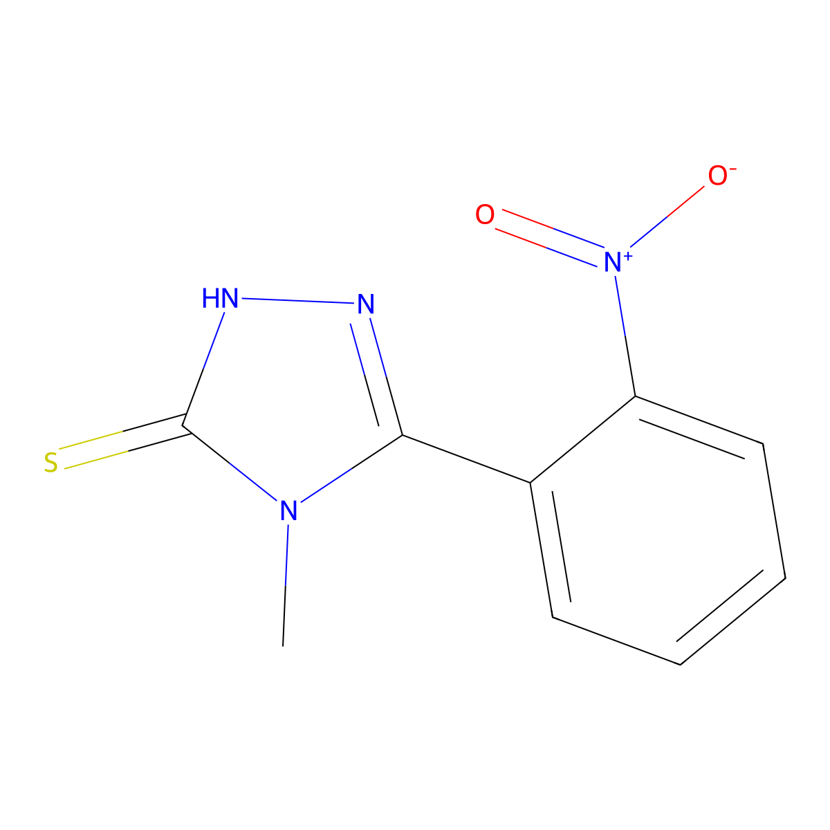 4-Methyl-5-(2-nitrophenyl)-4H-1,2,4-triazole-3-thiol molecular structure, CAS 1394023-87-0