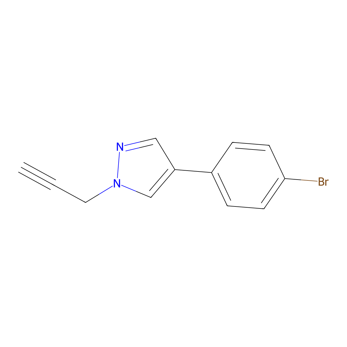 4-(4-Bromophenyl)-1-(prop-2-yn-1-yl)-1H-pyrazole molecular structure, CAS 1394023-94-9