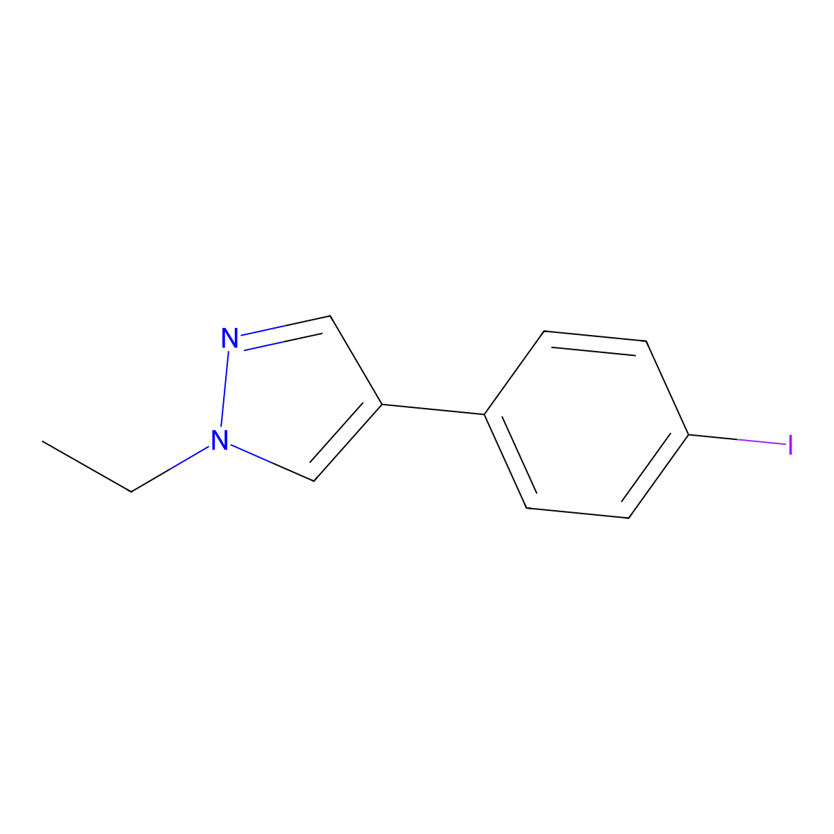 1-Ethyl-4-(4-iodophenyl)-1H-pyrazole molecular structure, CAS 1394024-00-0
