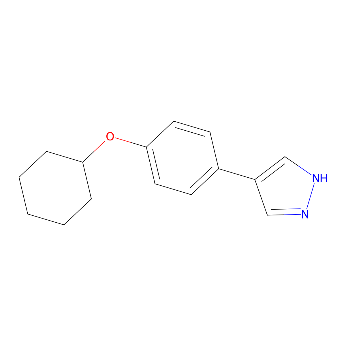 4-(4-(Cyclohexyloxy)phenyl)-1H-pyrazole molecular structure, CAS 1394024-02-2