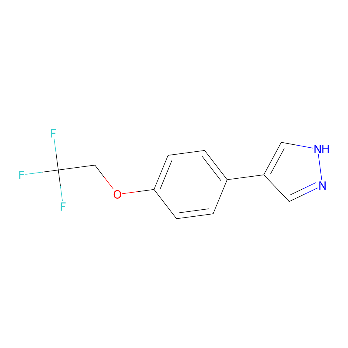 4-(4-(2,2,2-Trifluoroethoxy)phenyl)-1H-pyrazole molecular structure, CAS 1394024-04-4