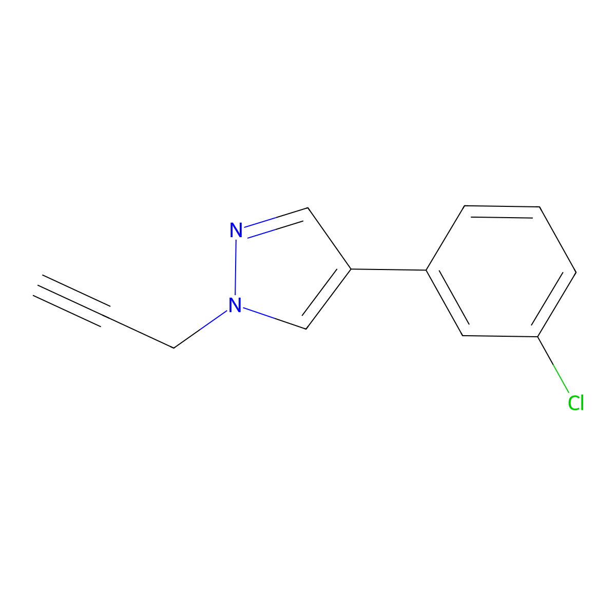 4-(3-Chlorophenyl)-1-(prop-2-yn-1-yl)-1H-pyrazole molecular structure, CAS 1394024-05-5