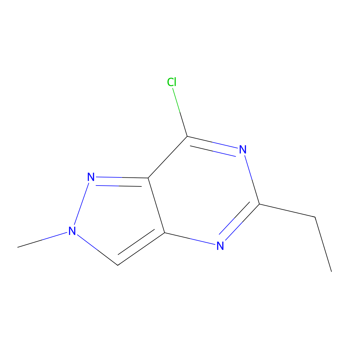 7-Chloro-5-ethyl-2-methyl-2H-pyrazolo[4,3-d]pyrimidine molecular structure, CAS 1394024-12-4