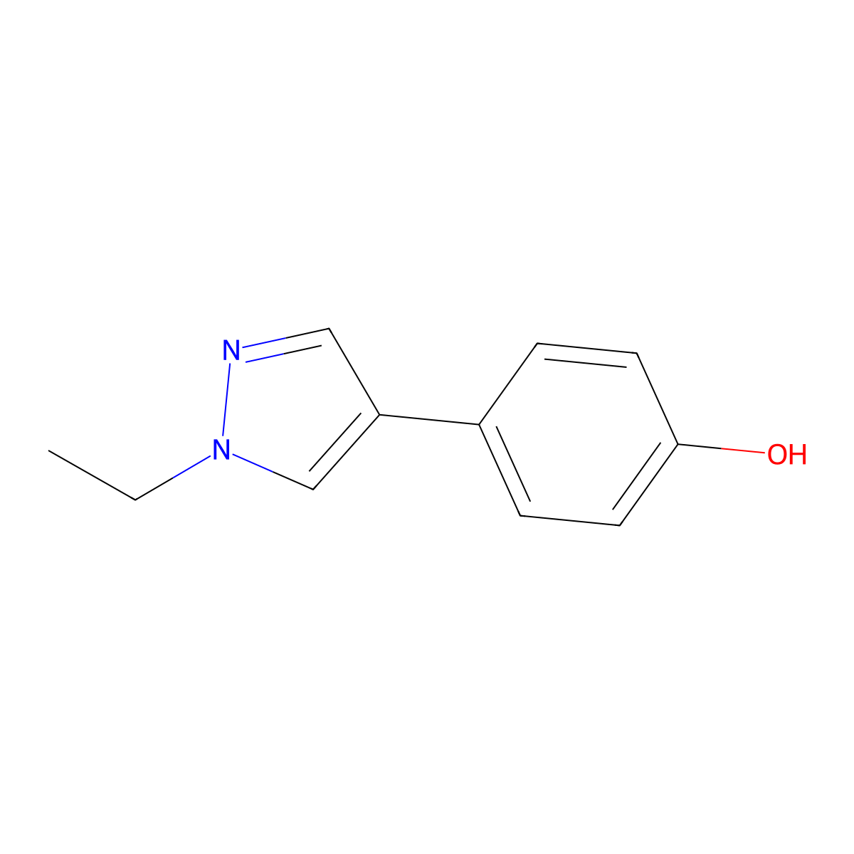 4-(1-Ethyl-1H-pyrazol-4-yl)phenol molecular structure, CAS 1394024-18-0