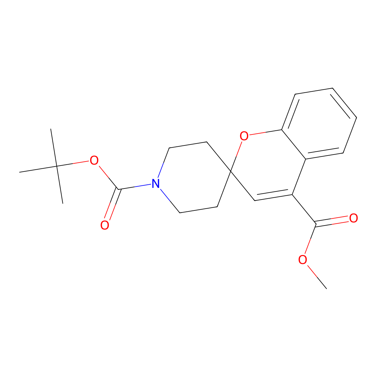 Methyl 1'-boc-spiro[chromene-2,4'-piperidine]-4-carboxylate molecular structure, CAS 1394031-03-8