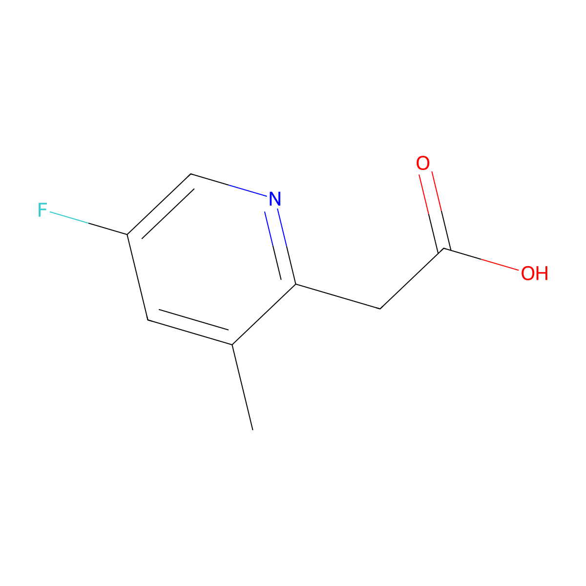 2-(5-Fluoro-3-methylpyridin-2-yl)acetic acid molecular structure, CAS 1394037-35-4
