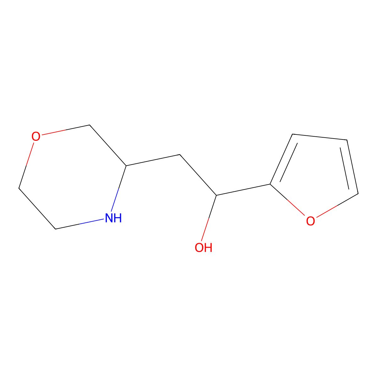 1-(Furan-2-yl)-2-(morpholin-3-yl)ethan-1-ol molecular structure, CAS 1394039-99-6