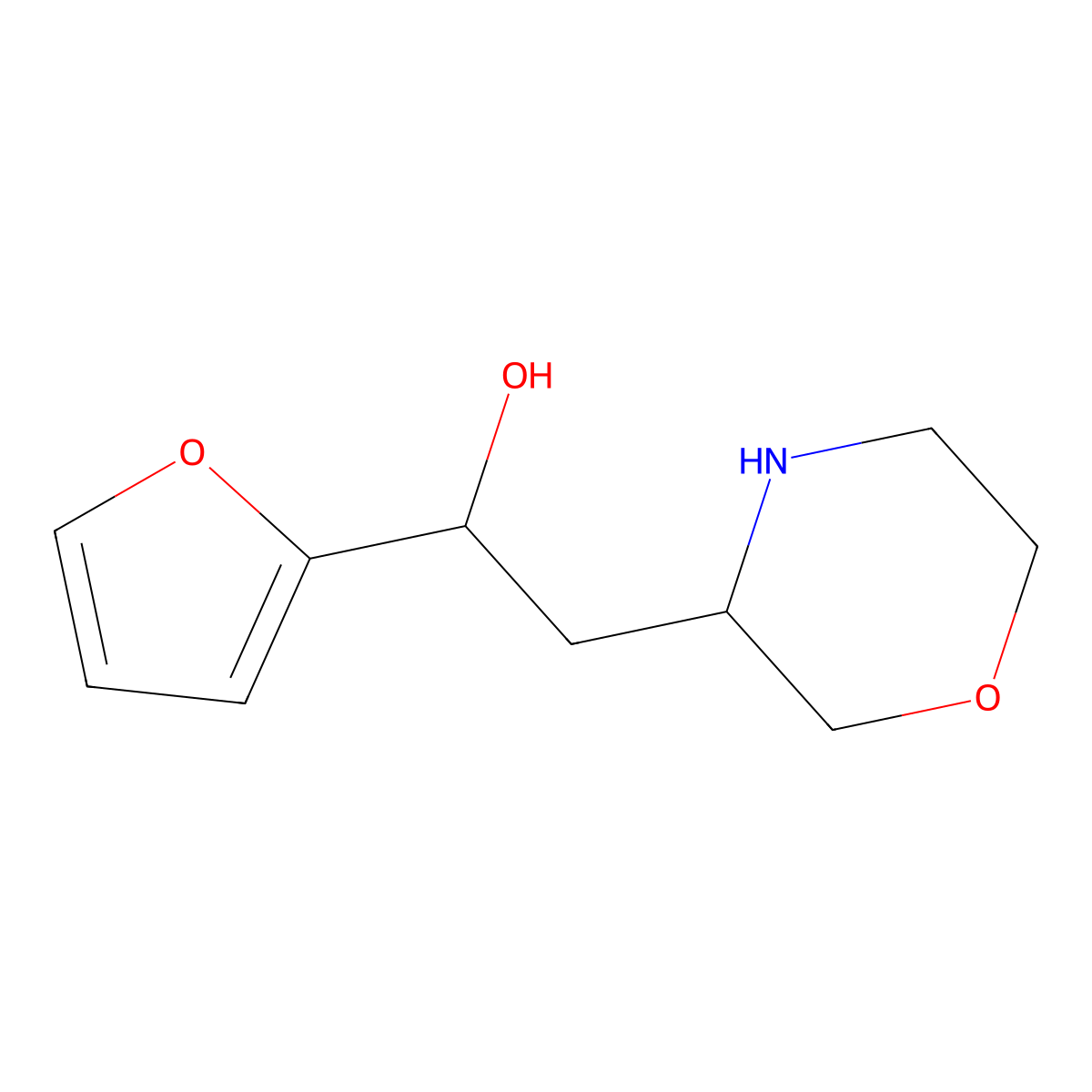 1-(Furan-2-yl)-2-(morpholin-3-yl)ethan-1-ol molecular structure, CAS 1394039-99-6