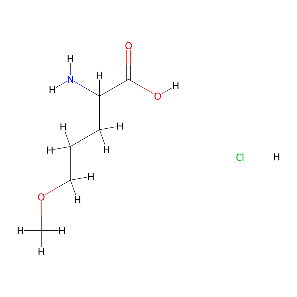 2-Amino-5-methoxypentanoic acid hydrochloride molecular structure, CAS 1394040-04-0