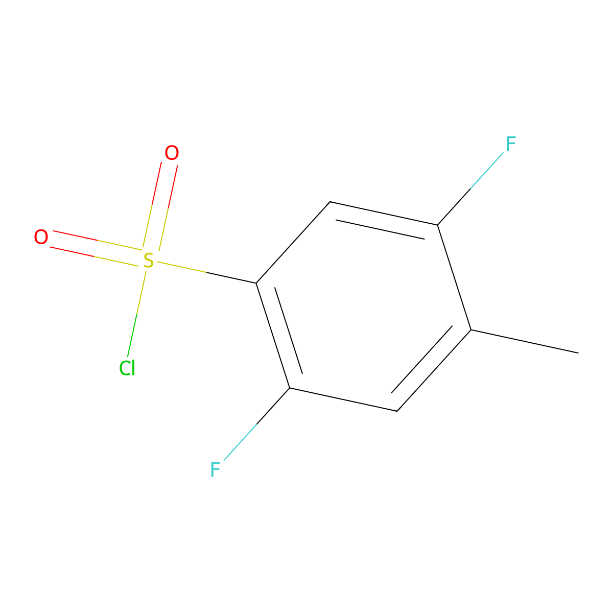 2,5-Difluoro-4-methylbenzene-1-sulfonyl chloride molecular structure, CAS 1394040-05-1